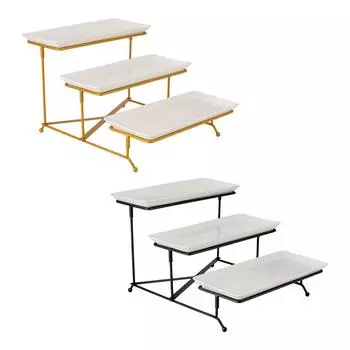 Fruit Dessert Presentation 3 Tier Rectangular Serving Platter Stand Set for Dessert Presentation Cake Food Display Party