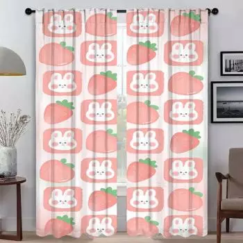 Fruit Elegant Room Curtains for Camera Modern Living Room Curtains 2 Pieces Window Curtain Halloween Decoration Partition Shades W50xH70cmx2pcs-CL