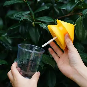 Fruit Fly Traps Reusable Plastic Bottle Top Trap Fly Catcher Pest Insect Control for Indoor and Outdoor Farm Orchard