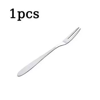 Fruit Fork Stainless Steel Two-toothed Fork Cake Fork Western Small Fork Multifunctional Household Kitchen Accessories