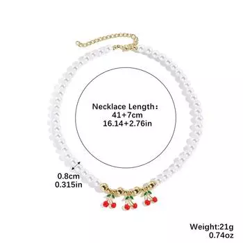 Fruit Jewelry Fresh and Sweet Special-shaped Pearl Red Strawberry Cherry Pendant Pendant Fruit Necklace