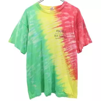 FRUIT OF THE LOOM 90s Made in USA Tie dye Short sleeve bob marley T-shirt Men s Used