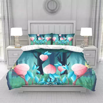 Fruit Peach Duvet Cover King/Queen Size,Pink Cute Cartoon Summer Fruits Bedding Set for Kids Boys Girls,Green Leaves Quilt Cover 70x133cm 2pcs