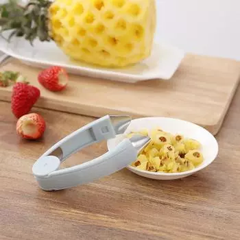 Fruit Tool Slicer Strawberry Pineapple Eye Peeler Top Stem Remover Kitchen Gadget Seed Remover Clip синий