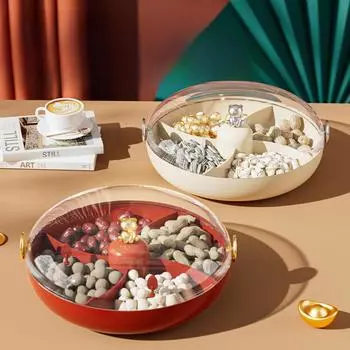 Fruit Tray Living Room Home Coffee Table Fruit Tray New Style Candy Box Dried Fruit Tray Festive Wedding Snacks Placement Tray