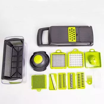 Fruit Vegetable Cutter Slicer Grater Shredder Drain Basket Slicer 8 In 1 Gadgets