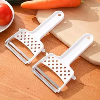 Фрукточистка 3 в 1 с отверстием для подвешивания Острое лезвие Устойчивая к коррозии Многофункциональная овощечистка для фруктов и овощей для кухни белый