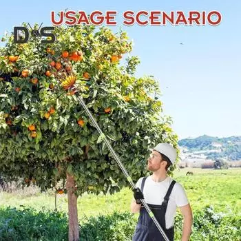 Фруктосъемник с корзиной из нержавеющей стали, сегментированный, с длинной ручкой, съемный многоцелевой фруктосъемник для авокадо, лимона, груши S