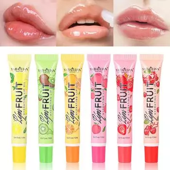 Фруктовая глазурь для губ Макияж Блеск для губ Длительный увлажняющий натуральный блеск для губ Перламутровый увлажняющий блеск для губ земляничный