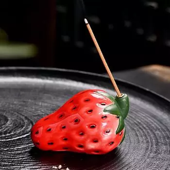 Фруктовая курильница с украшением из клубники Фруктовая курильница с украшением из сандалового дерева для дома красный