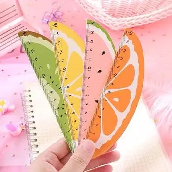 Фруктовая линейка Kawaii Аксессуары Школьные принадлежности Инструмент для рисования Papeleria Прозрачный 15 см Регла Cutewatermelon Канцелярские принадлежности Линейка оранжевый
