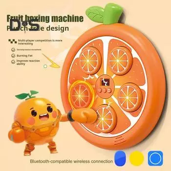 Фруктовая музыкальная боксерская машина с перчатками, настенная, совместимая с Bluetooth, регулируемая, умная, светодиодная, боксерская тренировочная мишень, боксерская подушка, домашний спортзал, тренировка Sweet Orange