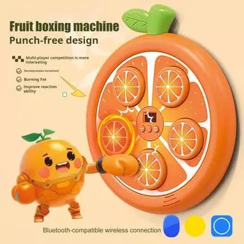 Фруктовая музыкальная боксерская машина с перчатками, настенная, совместимая с Bluetooth, регулируемая, умная, светодиодная, боксерская тренировочная мишень, боксерская подушка, домашний спортзал, тренировка Sweet Orange