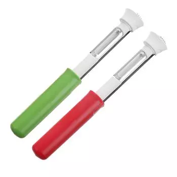 Фруктовая овощечистка, сеялка 2 в 1, многофункциональная, портативная, из нержавеющей стали, для удаления сердцевины груш, кухонный инструмент White and Green