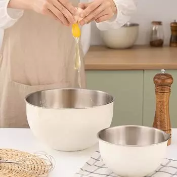 Фруктовая салатница из нержавеющей стали 304, чаша для взбивания яиц, многофункциональные миски для смешивания с весами, кухонные принадлежности для столовых приборов
