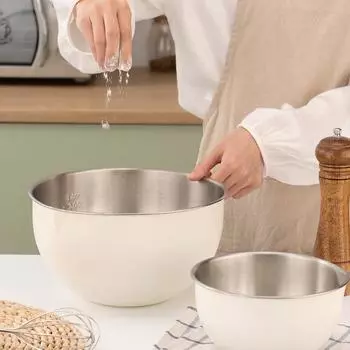 Фруктовая салатница из нержавеющей стали 304, чаша для взбивания яиц, многофункциональные миски для смешивания с весами, кухонные принадлежности для столовых приборов