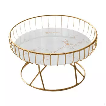 Фруктовая сервировочная чаша из железной проволоки, креативная подставка для овощей, круглый поднос для улицы Black Gold S