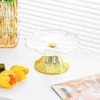 , Фруктовая тарелка кухонный лоток для хранения многоцелевой с подставкой, для ужина, фуршетной стойки Clear Medium