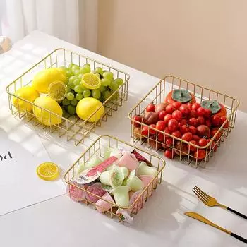 Фруктовая тарелка, металлическая проволочная корзина для фруктов с основанием, креативная фруктовая чаша, украшение для дома, для гостиной, журнального столика, закусок, конфет