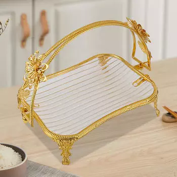 Фруктовая тарелка, поднос для конфет, сушеных конфет, с ручкой, элегантная подставка для столешницы, десерт