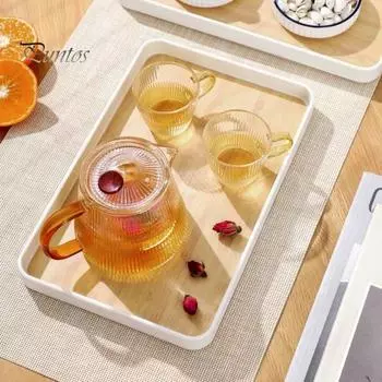 Фруктовая тарелка Прямоугольный сервировочный поднос Маслостойкий Легко чистится Широко используемое декоративное сервировочное блюдо Аксессуар для журнального столика S