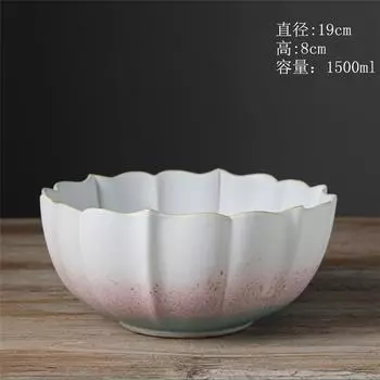 Фруктовая тарелка в японском стиле Большая ретро салатница Керамический домашний фруктовый горшок Простая тарелка Горшок-лотос Чаша для чая кунг-фу Чайная чаша