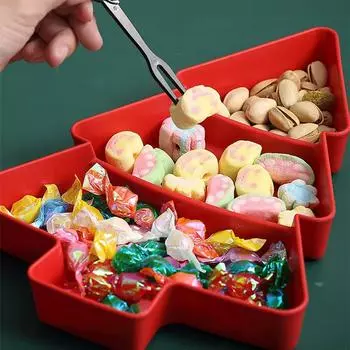 Фруктовая ваза в виде рождественской елки, домашняя тарелка для закусок, пластиковая конфетница, коробка для семян дыни и сухофруктов, коробка для ленивых закусок