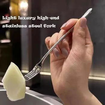 Фруктовая вилка из нержавеющей стали Вилка с круглым отверстием для западной кухни Гостиничная Домашняя Десертная вилка Вилка для стейка One Size