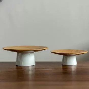 Фруктовница из бамбукового дерева Деревянные блюда Блюдца для десертов Керамическая тарелка Качественные подносы для сервировки Журнальный столик Подставка для торта