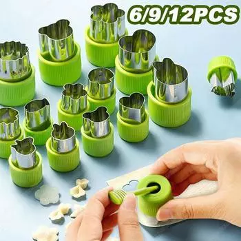 Фруктово-овощерезка для детей из нержавеющей стали, форма для резки печенья с приспособлением для резки в форме сердца и цветка, мини-режущий инструмент