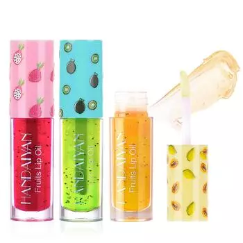 Фруктовое масло для губ, стеклянный увлажняющий прозрачный блеск для губ для удаления омертвевшей кожи и выцветания линий губ, помада Papaya