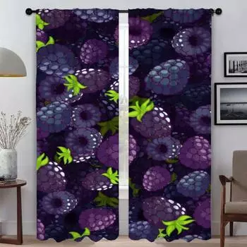 Фруктовые оконные шторы для комнаты 2-х панельные шторы детская комната перегородка домашний интерьер шторы Хэллоуин украшения оттенки гостиная W50xH70cmx2pcs-CL