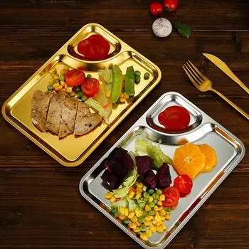 Фруктовые пельмени закуска уксус блюдо еда столовая посуда контейнер корейский золотой столовый прибор прямоугольный поднос из нержавеющей стали для макания соуса 24x17CM