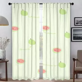Фруктовые противомоскитные шторы для камеры, затемняющие шторы для комнаты, 2-панельные шторы для домашнего интерьера, украшения на Хэллоуин W50xH70cmx2pcs-CL