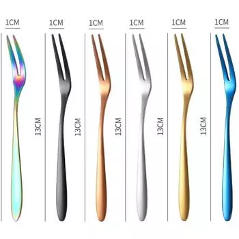 Фруктовые вилки Мини-палочки для еды Дети Детские ланч-боксы Коктейли Нержавеющая сталь Торт Десерт Суши Закуски Палочки Палочки для выбора