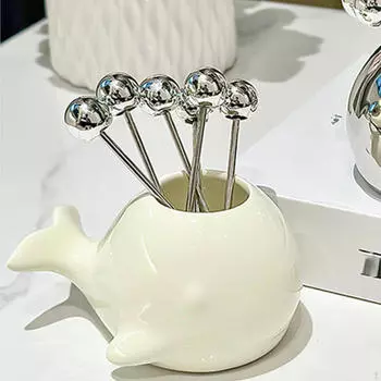 Фруктовые вилки набор десертных принадлежностей столовая посуда еда выбор для вечеринки дома Milky White