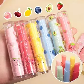 Фруктовый бальзам для губ, меняющий цвет, естественная смена температуры, цветная помада, долговечная увлажняющая косметика для макияжа