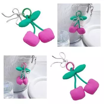 Фруктовый брелок для ключей, сумка-подвеска, аксессуар для сумки, плюшевая текстура, держатель для ключей, украшение для ключей, подходит для подарков и повседневного использования зелёный