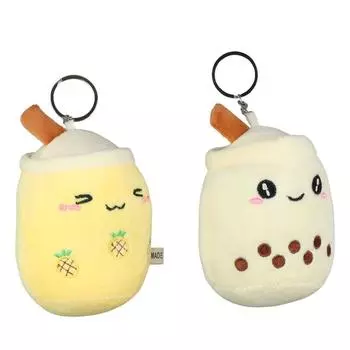 Фруктовый чай, чай с молоком, брелок, мягкая кукла Боба Боба, плюшевые игрушки, брелок для чая с пузырьками, подруга yellow2