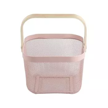 Фруктовый дуршлаг Металлический материал Удобная портативная ручка Износостойкий Практичный слив для овощей розовый