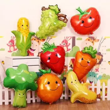 Фруктовый шар Большой шар с клубникой и бананом Гавайи Летние фрукты Тематические украшения для дня рождения Детские шары Banana жёлтый