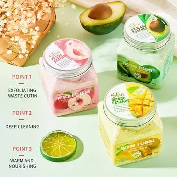 Фруктовый скраб для тела. Пилинг всего тела, гладкая кожа, соль для ванны peach