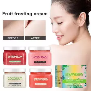 Фруктовый скраб, Отшелушивающий скраб, Скраб для тела для гладкой и сияющей кожи | Борется с черными точками, расширенными порами, морщинами и тонкими линиями, 150 мл One Size