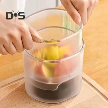 Фруктовый слайсер на 8 ломтиков, очень большой нож из нержавеющей стали для яблок с прозрачной чашей, безопасный и простой в использовании кухонный инструмент для закусок и десертов 1pc