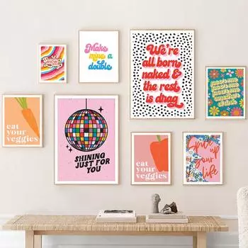 Фрукты Овощной Рынок Плакат и Печать Не Забудьте Дышать Цитаты Настенное Искусство Холст Картины Картины Для Кухни Домашний Декор 21x30cm No Framed