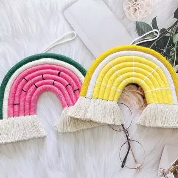 Фрукты Радуга Олень Макраме Ручная работа Детская комната Облачная комната Гобелен Декор арбуз красный