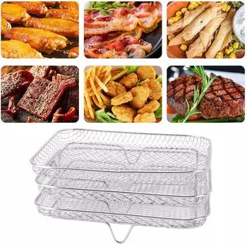 Fryer Dehydrator Rack Heat Resistant Fryer Rack Multifunctional 304 Stainless Steel Uniform Mesh Design for 8 Inch Fryers