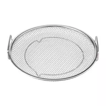 Frying Oil Drain Rack Stainless Steel Filter Tool for Fried Food Round 22cm with Handle