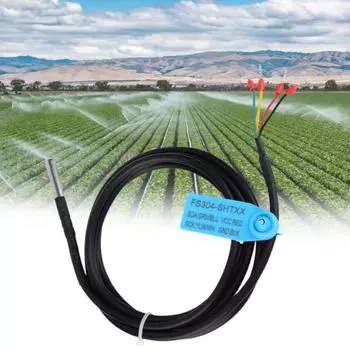 FS304-SHT20 Датчик температуры и влажности Цифровой выход I2C Водонепроницаемый высоконадежный датчик почвы с защитой от помех для теплицы чёрный