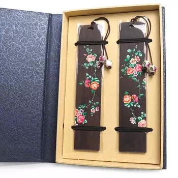 fsalisa Закладка для книг Деревянная закладка ручной работы для чтения Закладка для книг Натуральное дерево Расписные поделки Учителя Дети Студенты Читатели Подарок для любителей книг ярко-розовый